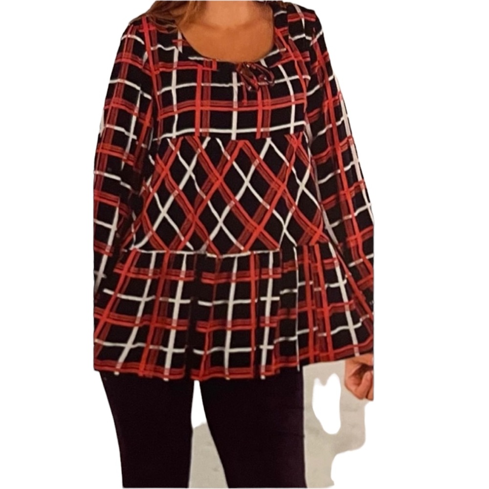 NWT.  Blouse by Sacred Threads L/XL.   BL/RD2.   218681